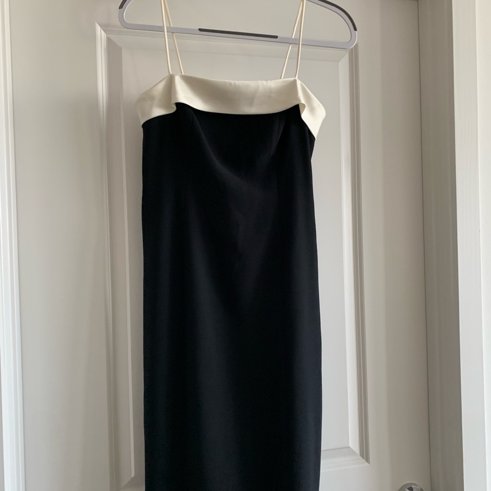 Casual Corner | Black Cocktail Dress w/Ivory | S2